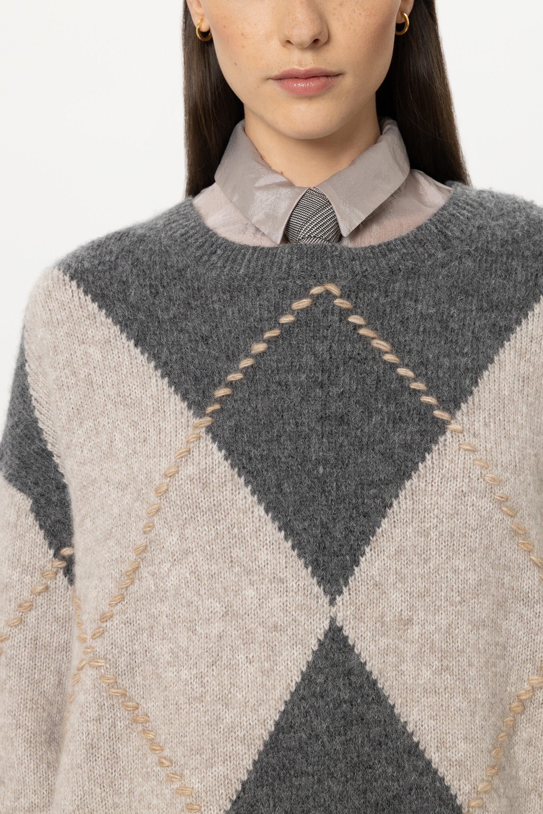 Alpaka-Mix-Pullover mit Muster