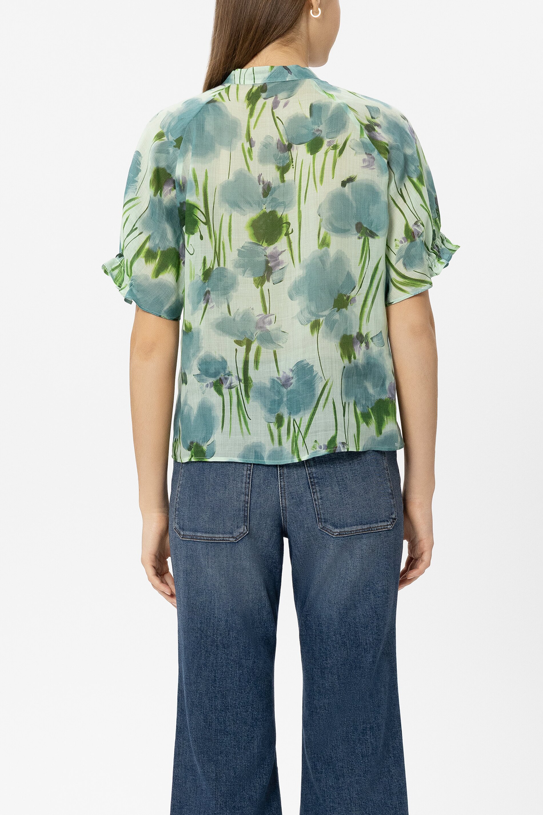 Ramie Bluse mit Flower Print
