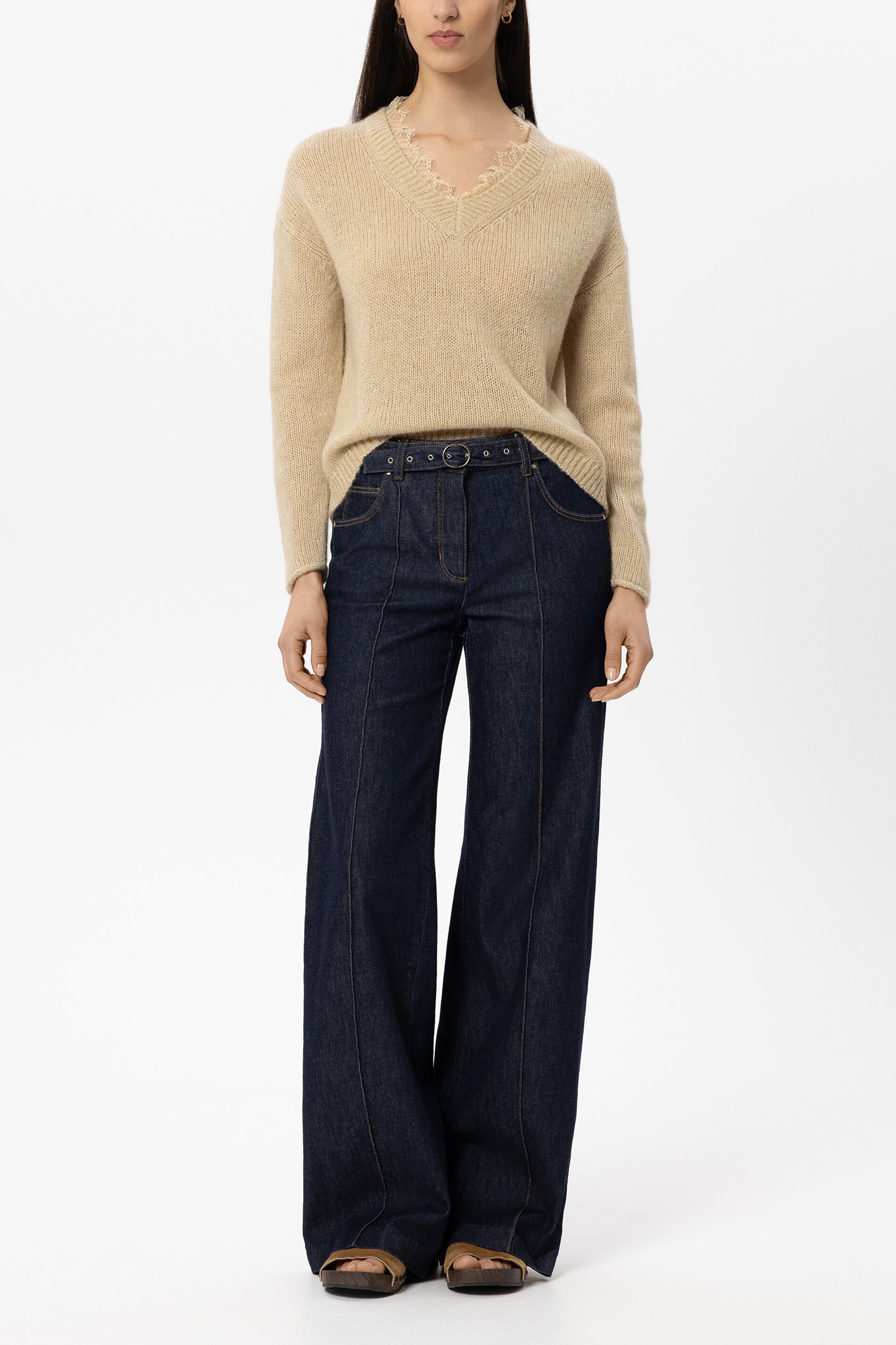 V Pullover aus Alpaka Mix