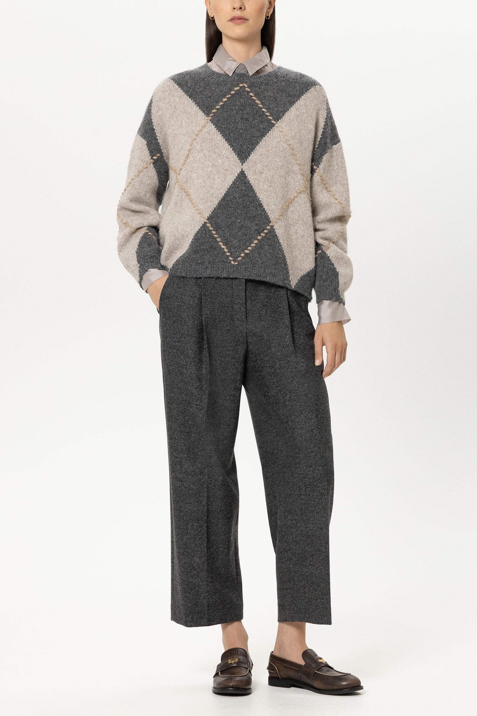 Alpaka-Mix-Pullover mit Muster