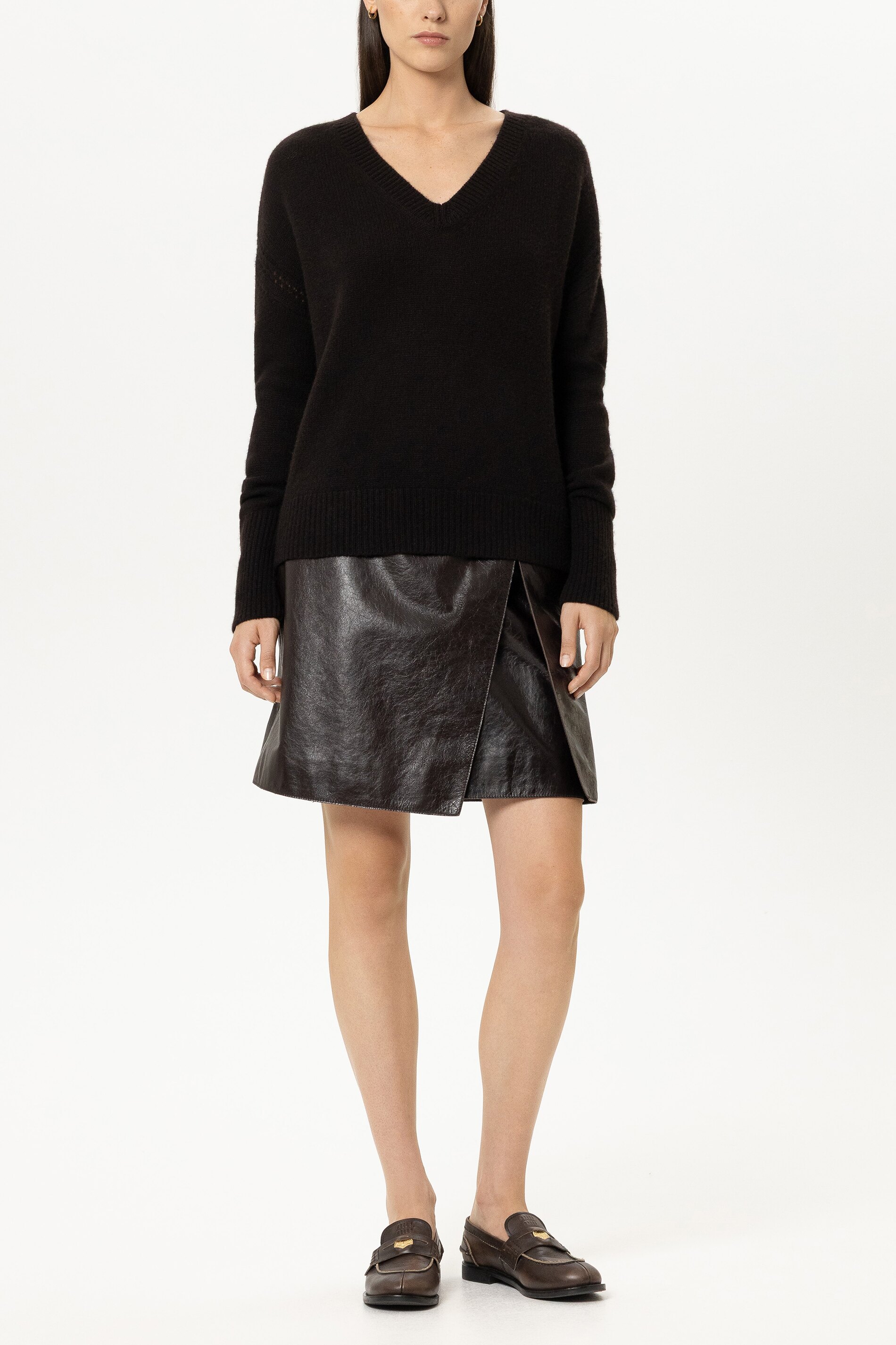 V-Pullover aus Kaschmir Mix