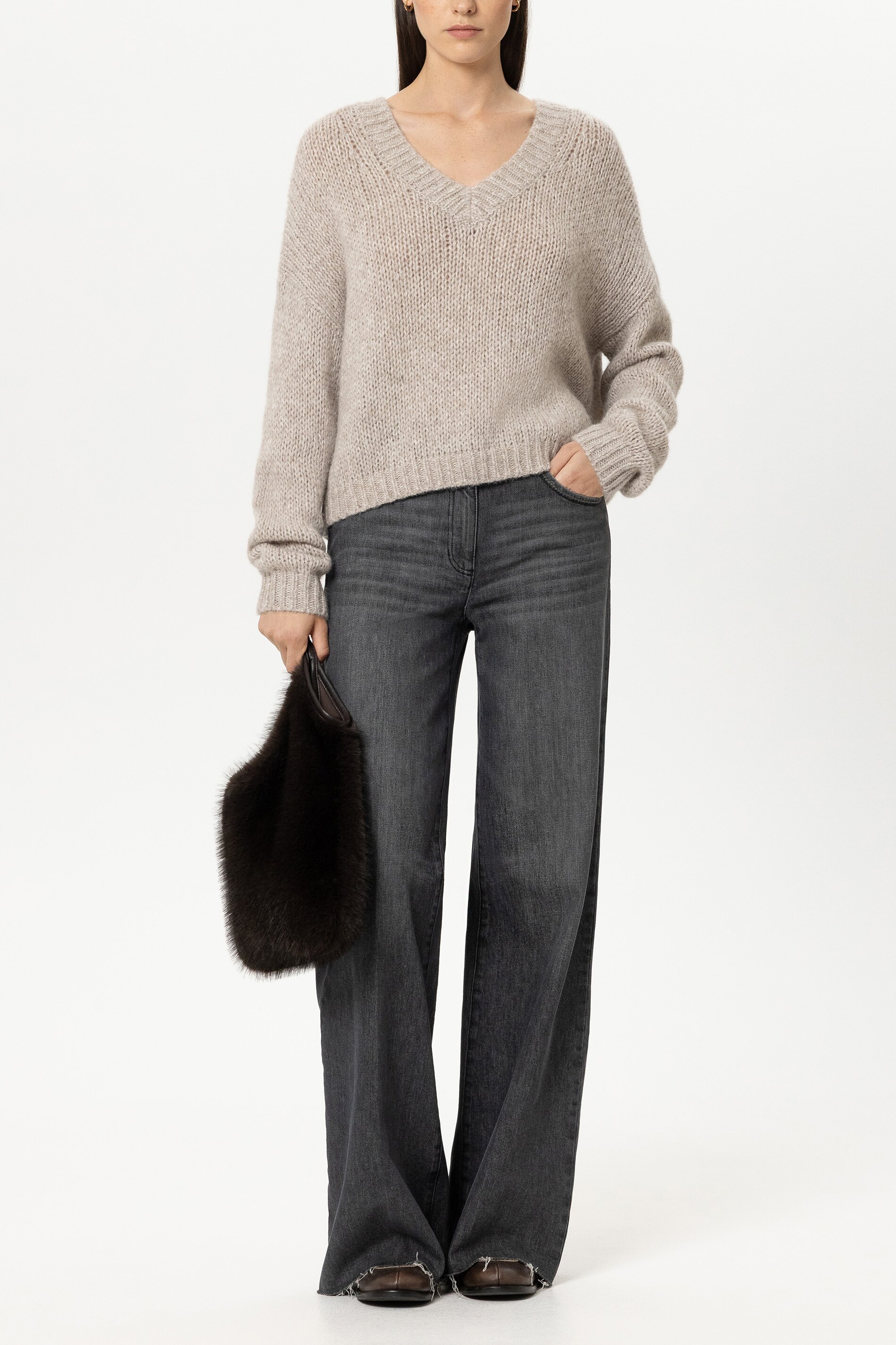 V Pullover aus Alpaka Mix