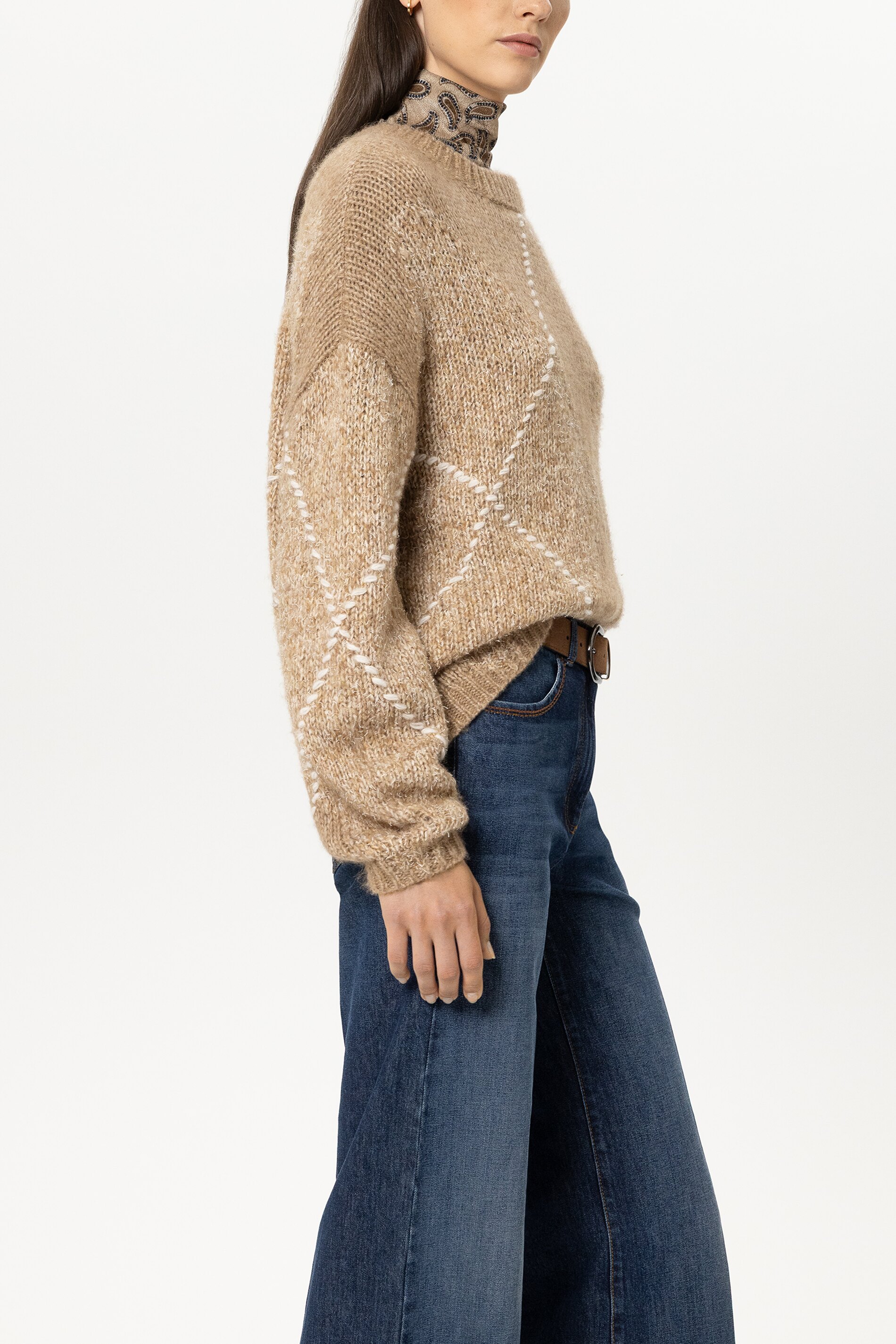 Alpaka Mix Pullover mit Muster