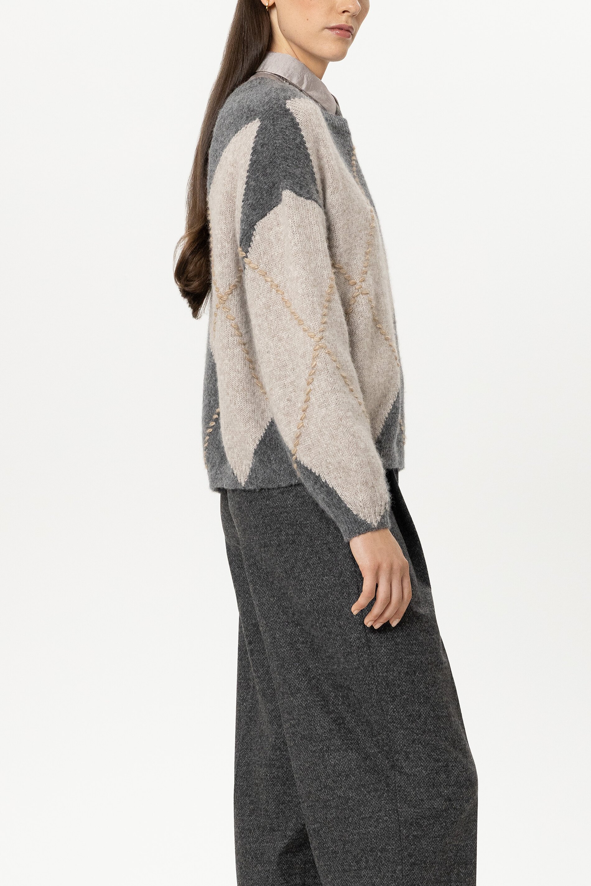 Alpaka-Mix-Pullover mit Muster