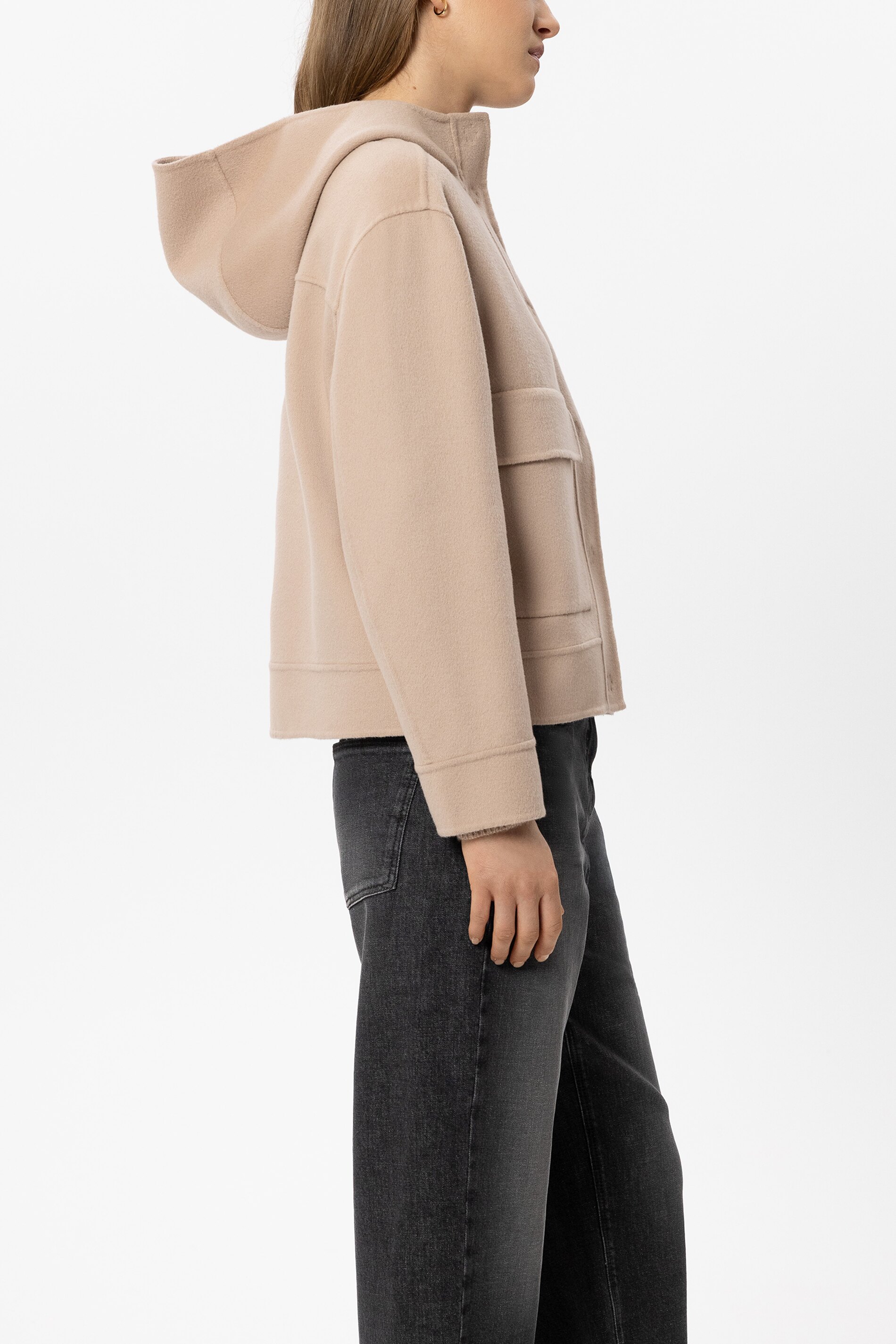 Doubleface Jacke mit Kapuze