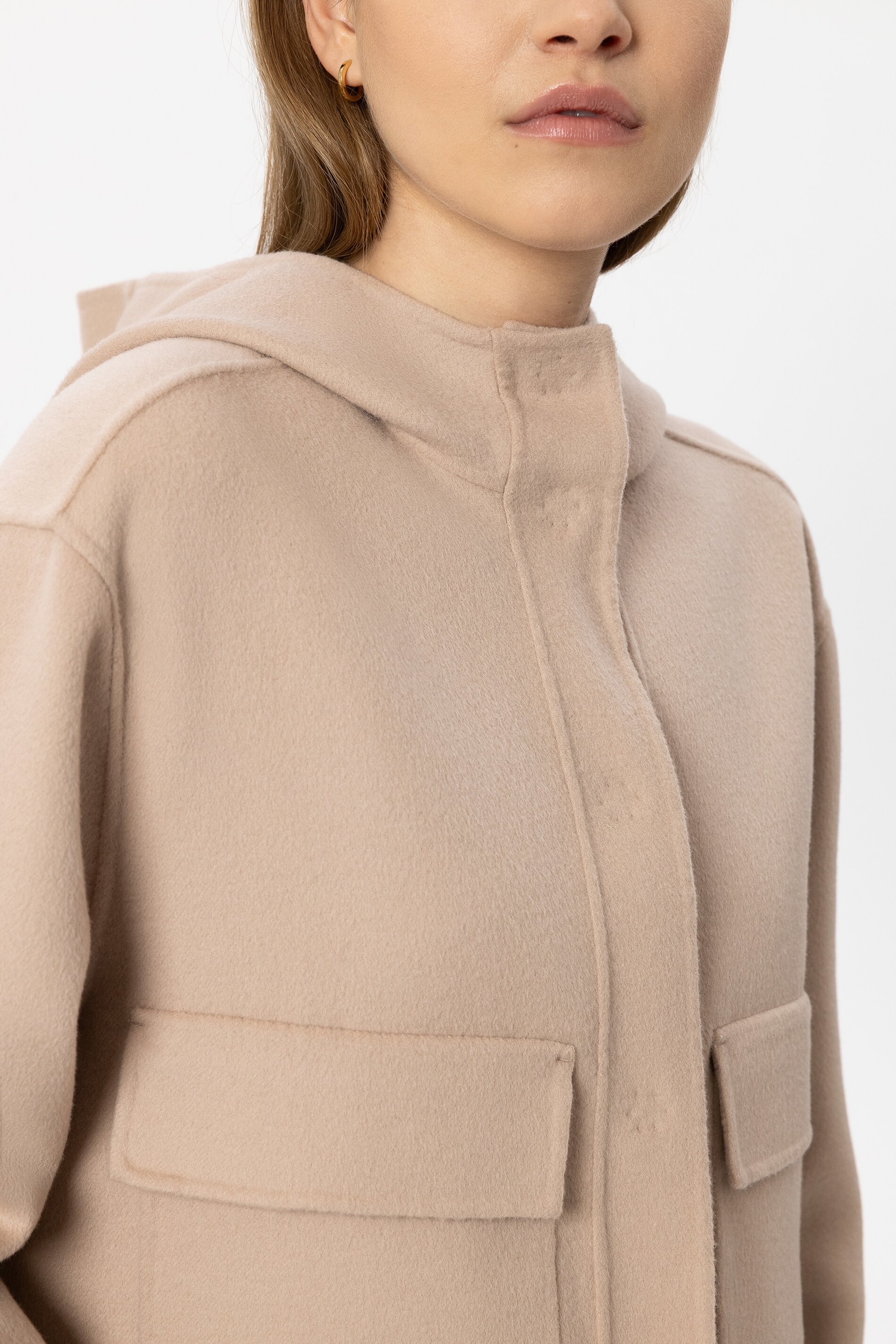 Doubleface Jacke mit Kapuze