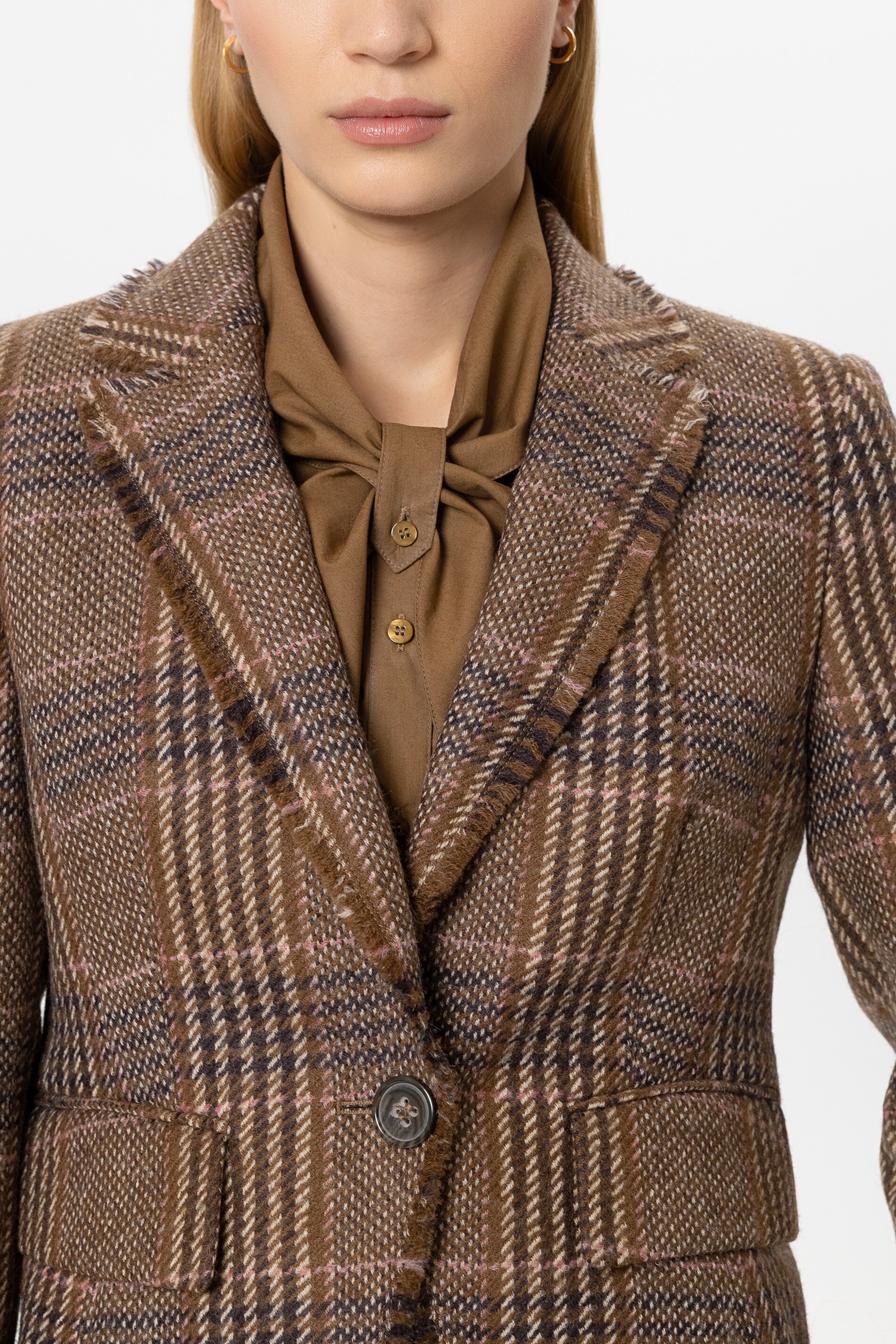 Karo Ein Knopf Blazer