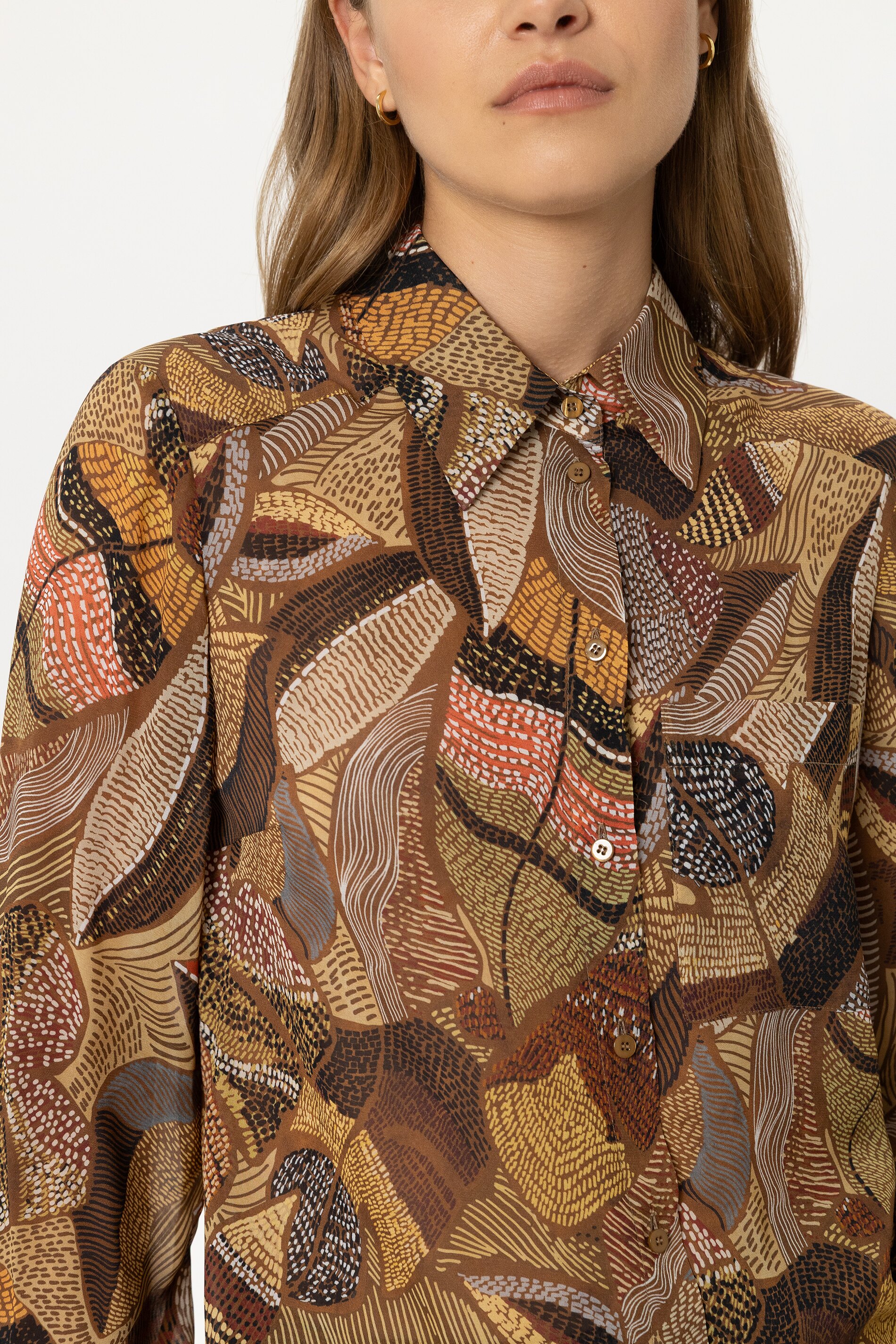 Hemdbluse aus Ethnic Print