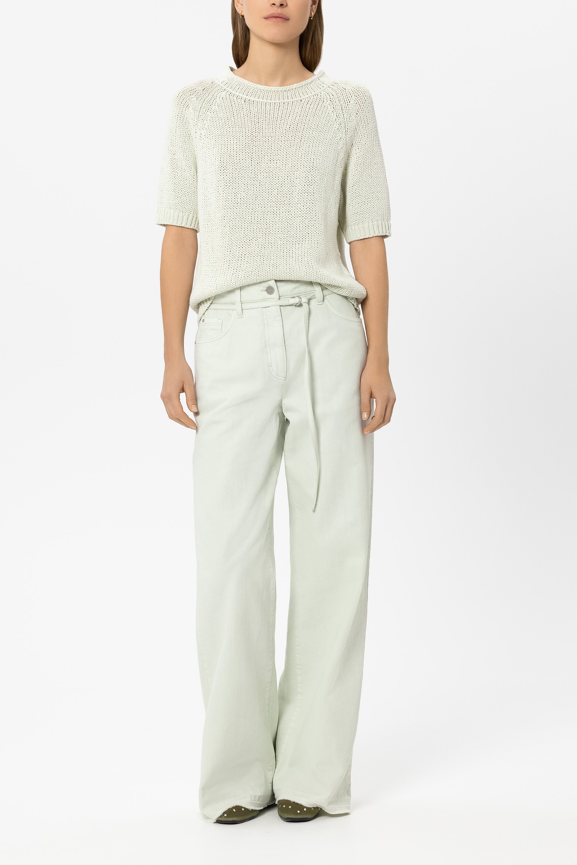 Pullover aus Leinen Mix