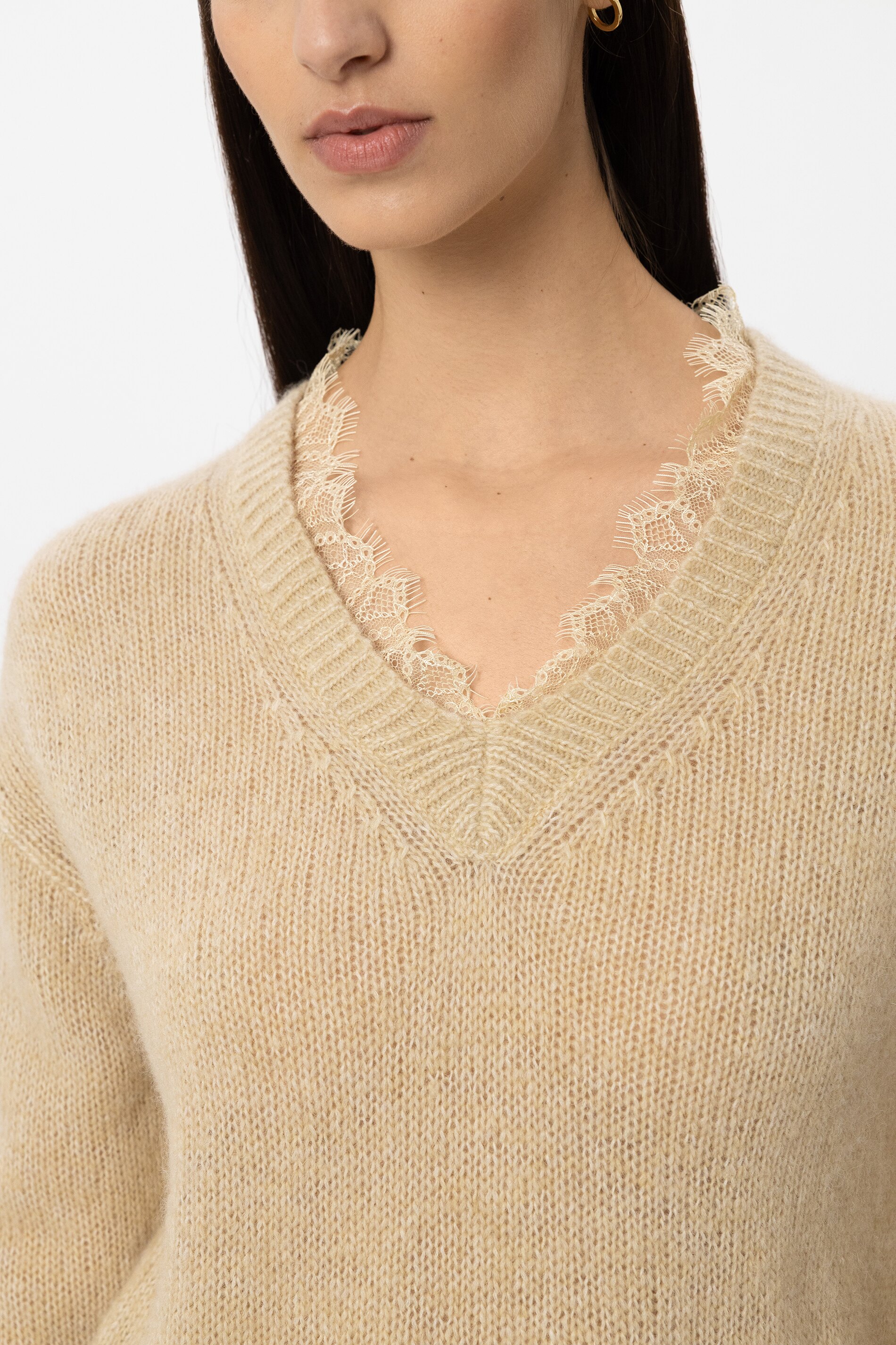 V Pullover aus Alpaka Mix
