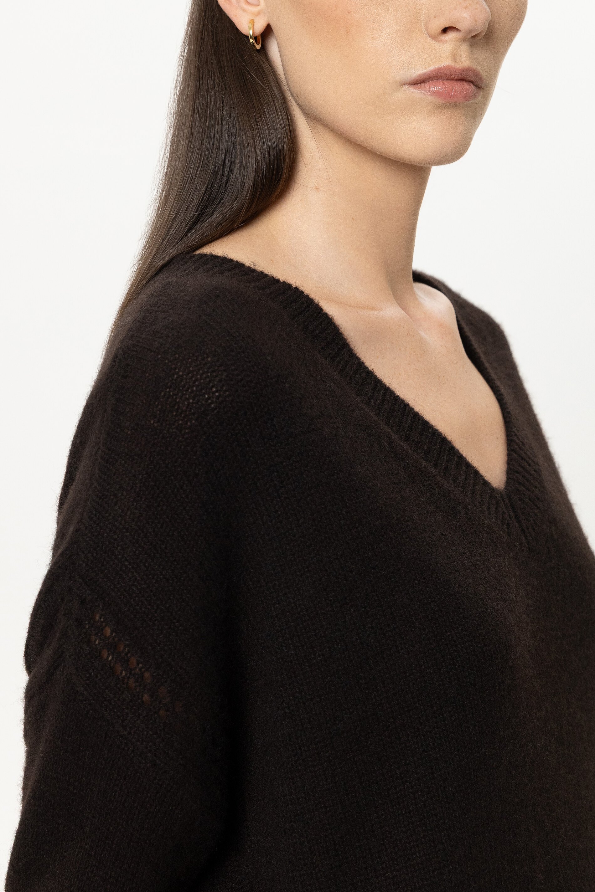 V-Pullover aus Kaschmir Mix