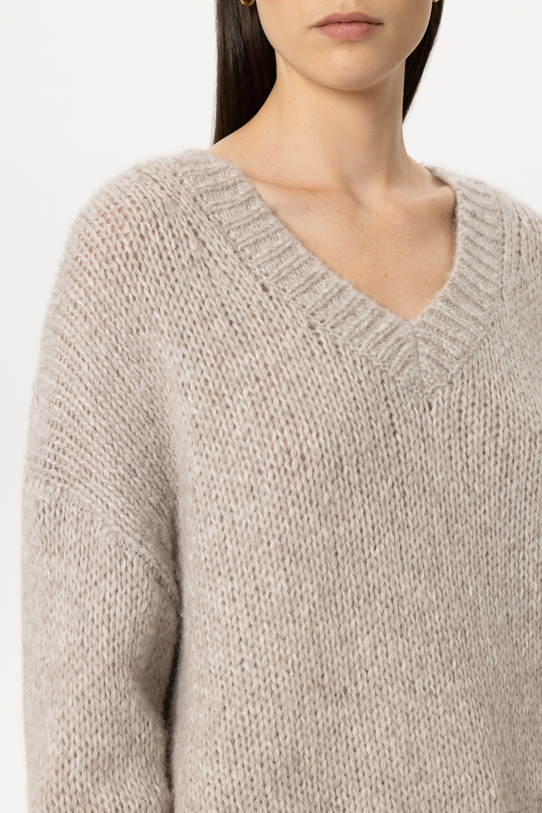 V Pullover aus Alpaka Mix