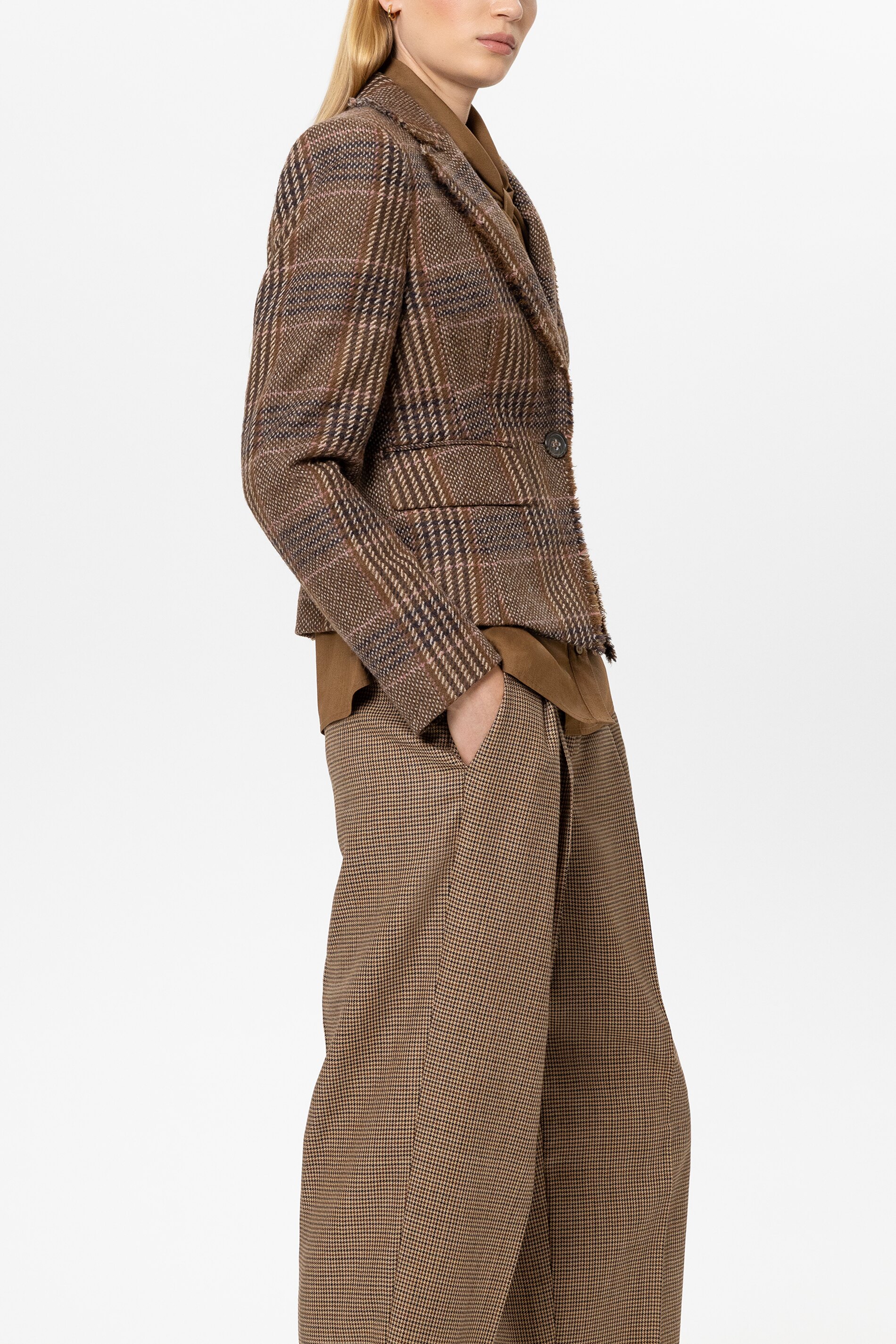 Karo Ein Knopf Blazer